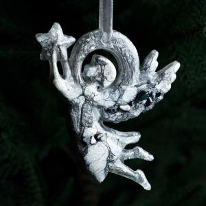 Christmas tree toy with rock crystal "Angel" from the Rozhdestvenskaya collection